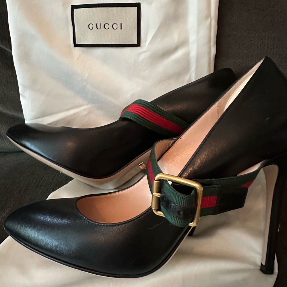 Gucci Malaga Kid Mary Jane Pumps 475085 Size 37.5